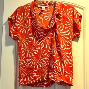 Diane von Furstenburg red blouse